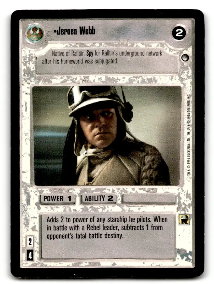 Star Wars CCG trading card from Estate Find lot displaying Star Wars Decipher gameplay