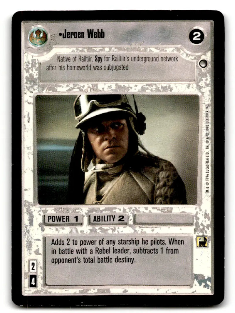 Star Wars CCG trading card from Estate Find lot displaying Star Wars Decipher gameplay