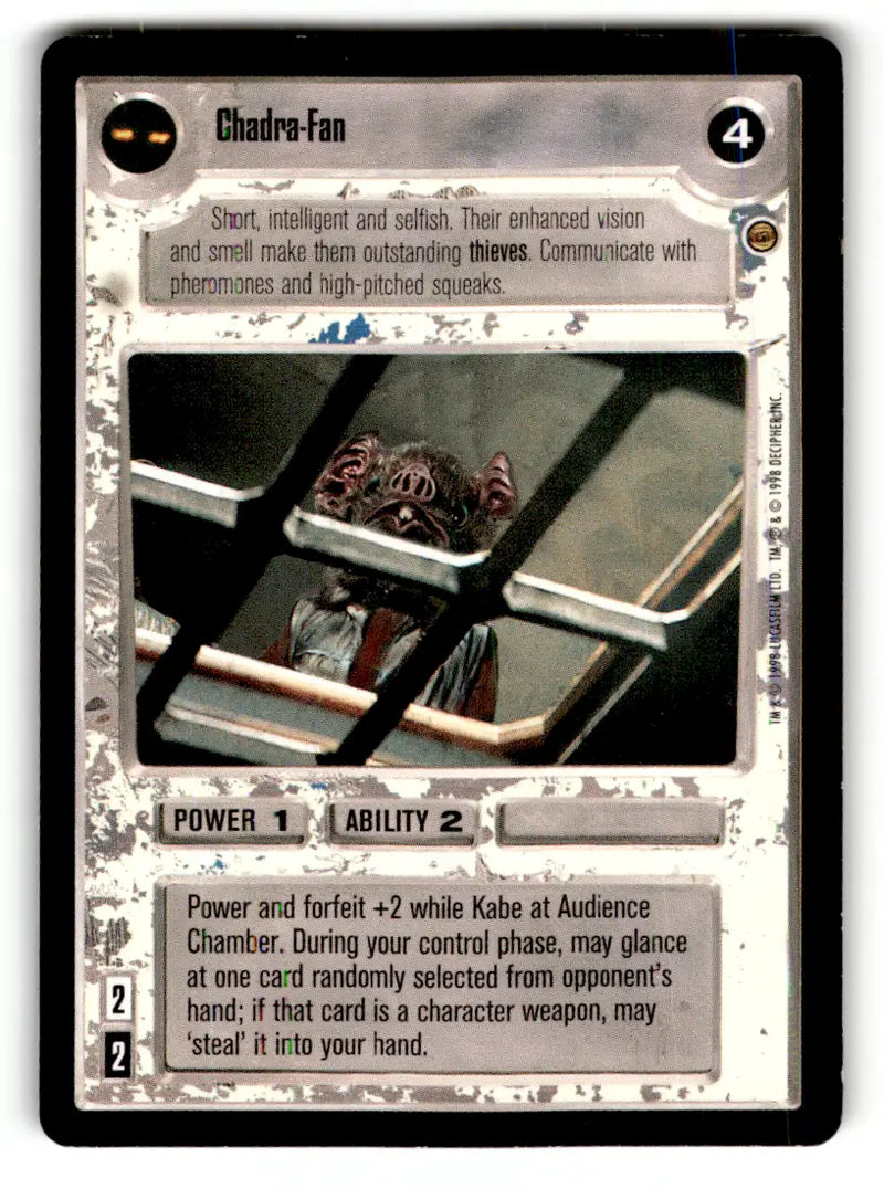 Chadra-Fan Star Wars CCG card from Estate Find Star Wars CCG Decipher lot