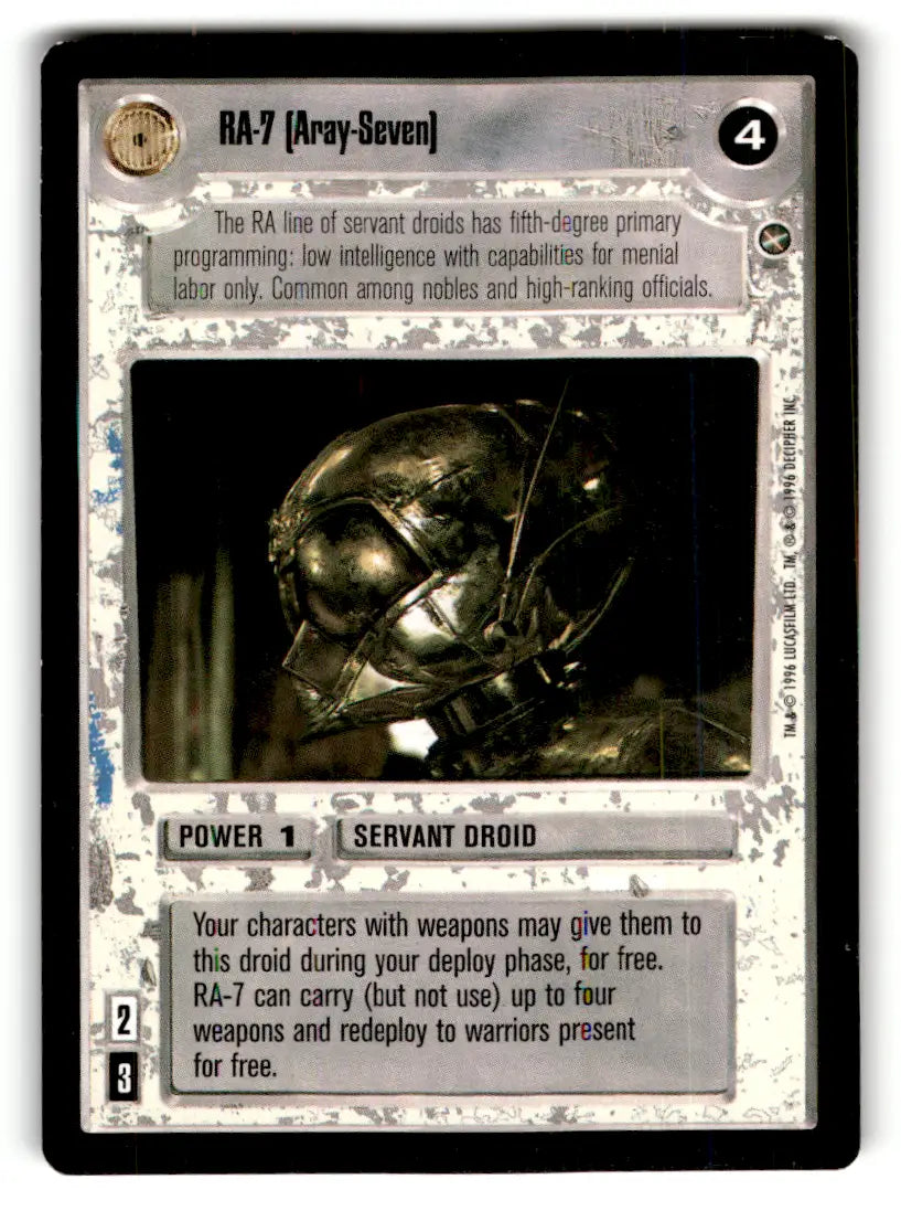 Star Wars CCG trading card from estate find lot featuring Star Wars wars ccg decipher artwork