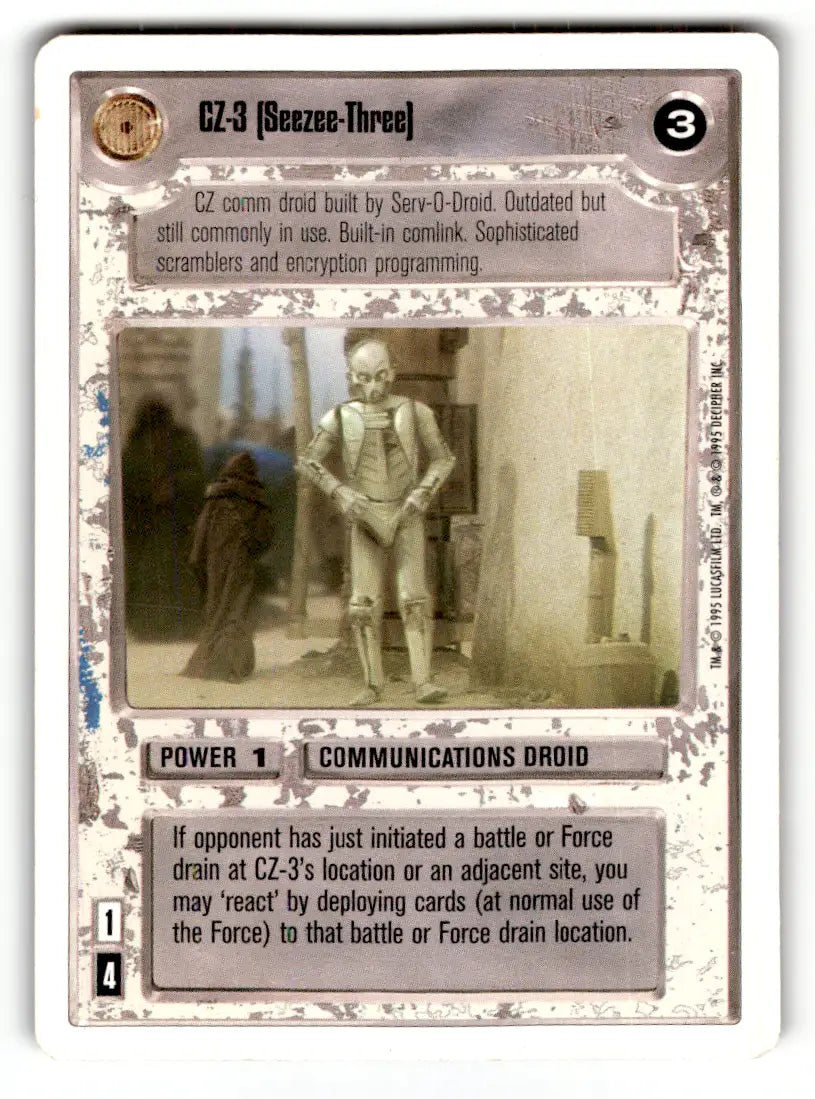 Star Wars CCG trading card from Estate Find lot featuring played with Wars CCG Decipher
