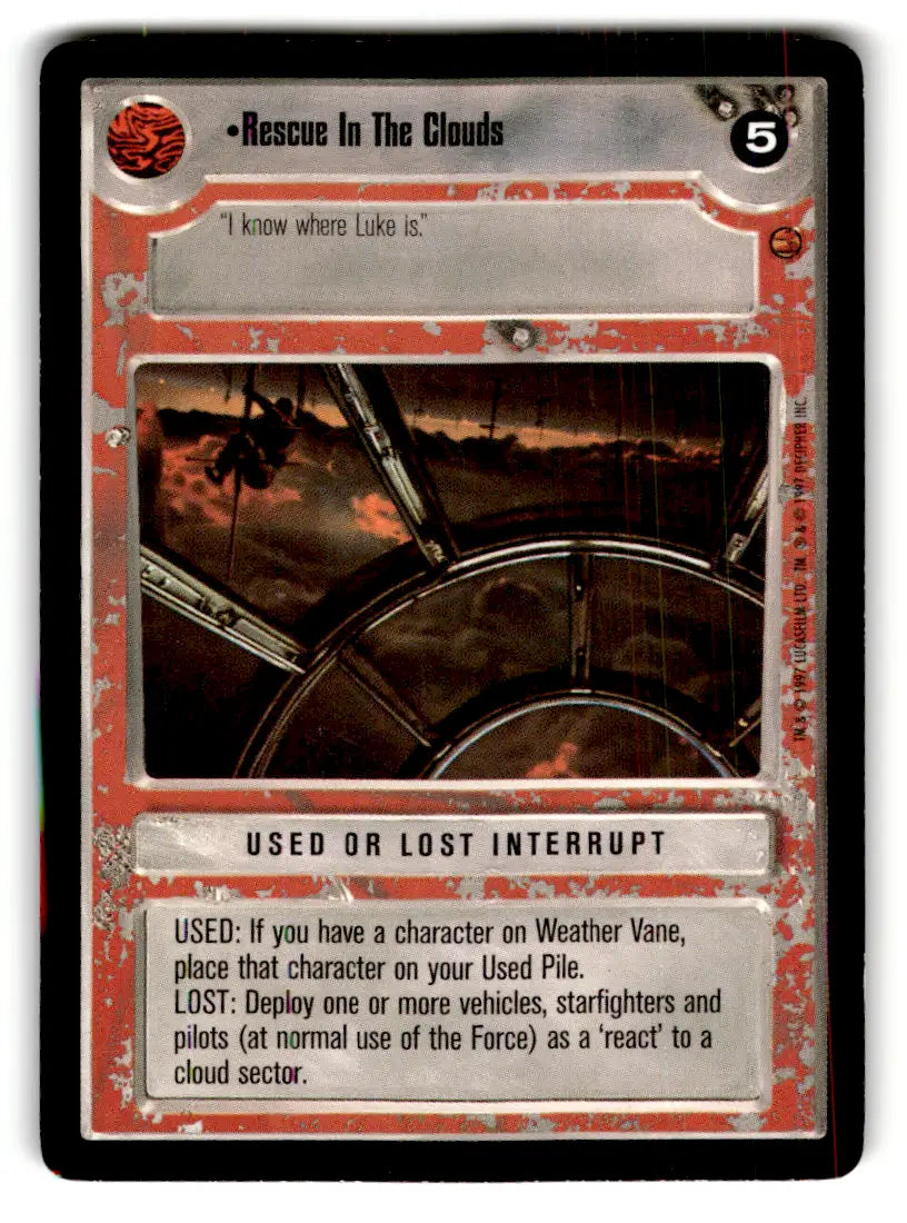 Star Wars CCG trading card from Estate Find lot depicting Star Wars universe and gameplay