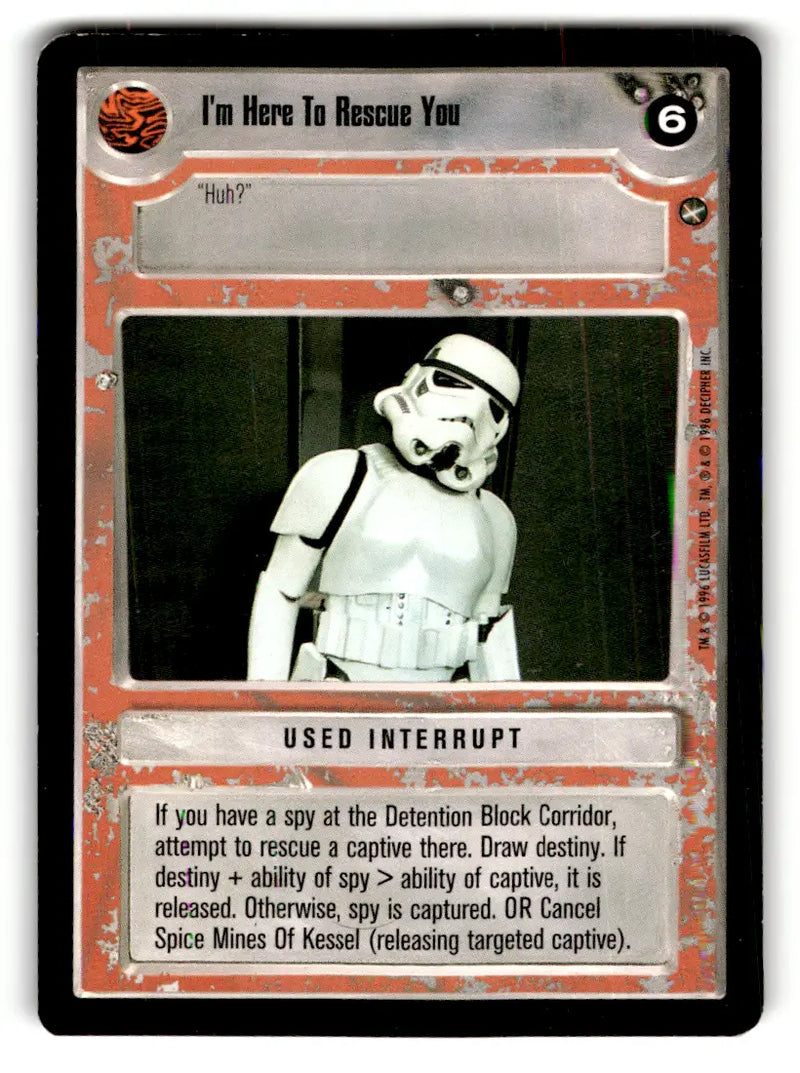 Star Wars CCG card from Estate Find Star Wars CCG Decipher played lot