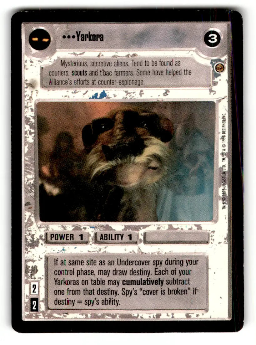 Star Wars trading card from Estate Find lot Star Wars CCG Decipher played with