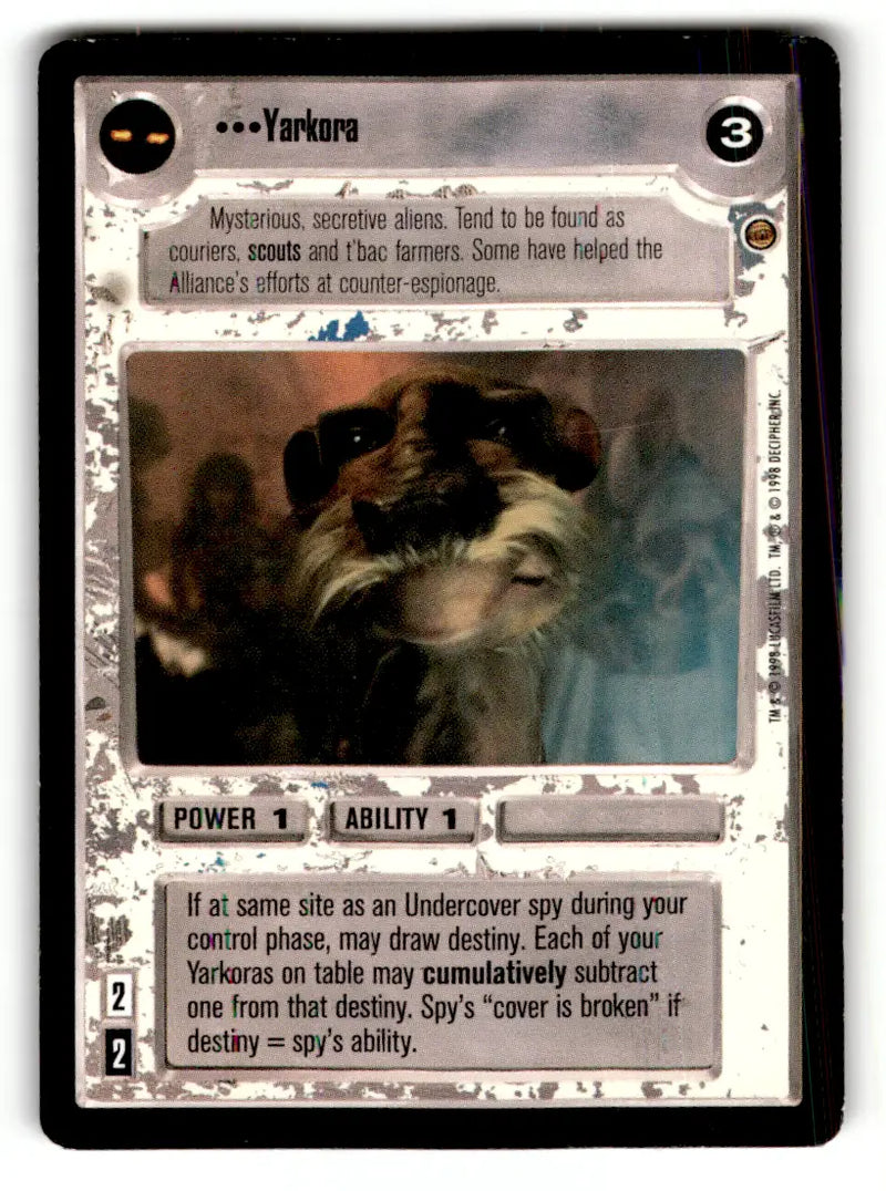 Star Wars trading card from Estate Find lot Star Wars CCG Decipher played with