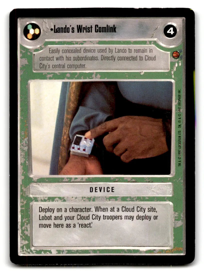 Star Wars CCG trading card from Estate Find lot featuring Star Wars CCG Decipher gameplay