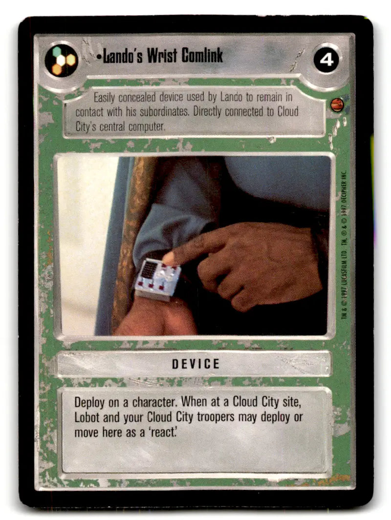 Star Wars CCG trading card from Estate Find lot featuring Star Wars CCG Decipher gameplay