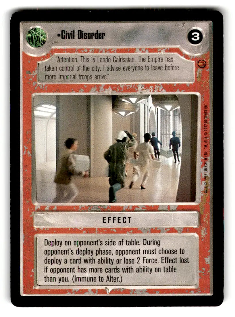 Star Wars CCG trading card from Estate Find lot featuring played Decipher cards