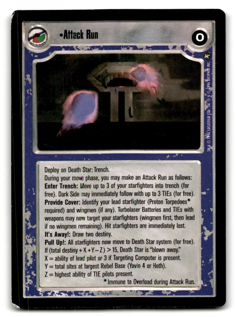 Star Wars CCG trading card from estate find lot featuring played with Wars Decipher images