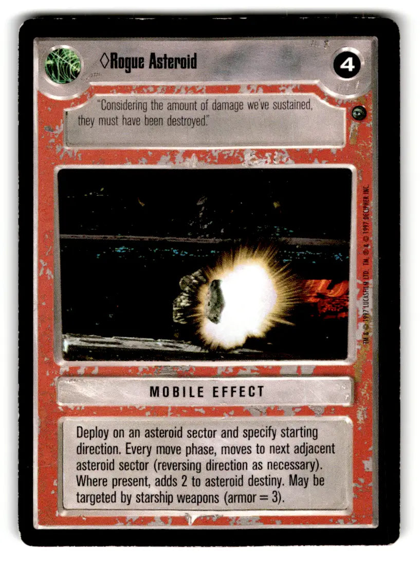 Star Wars CCG trading card from Estate Find lot featuring played with Star Wars CCG decipher series