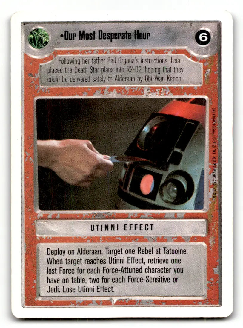 Star Wars CCG trading card from Estate Find lot featuring played War CCG decipher card
