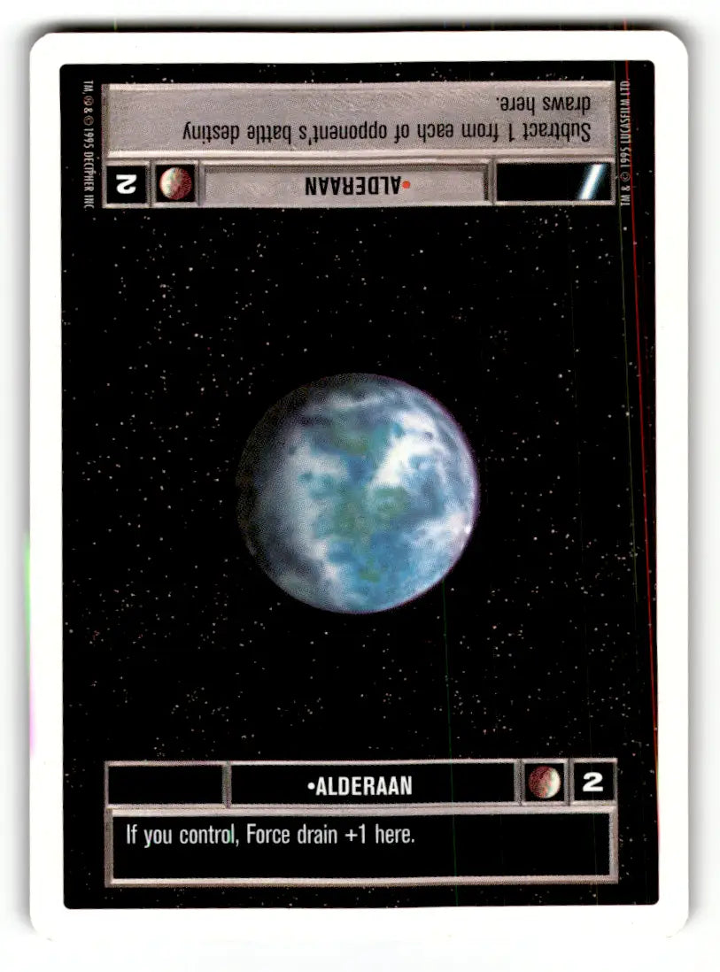 Alderaan Star Wars CCG card from Estate Find 24 card lot Star Wars CCG Decipher