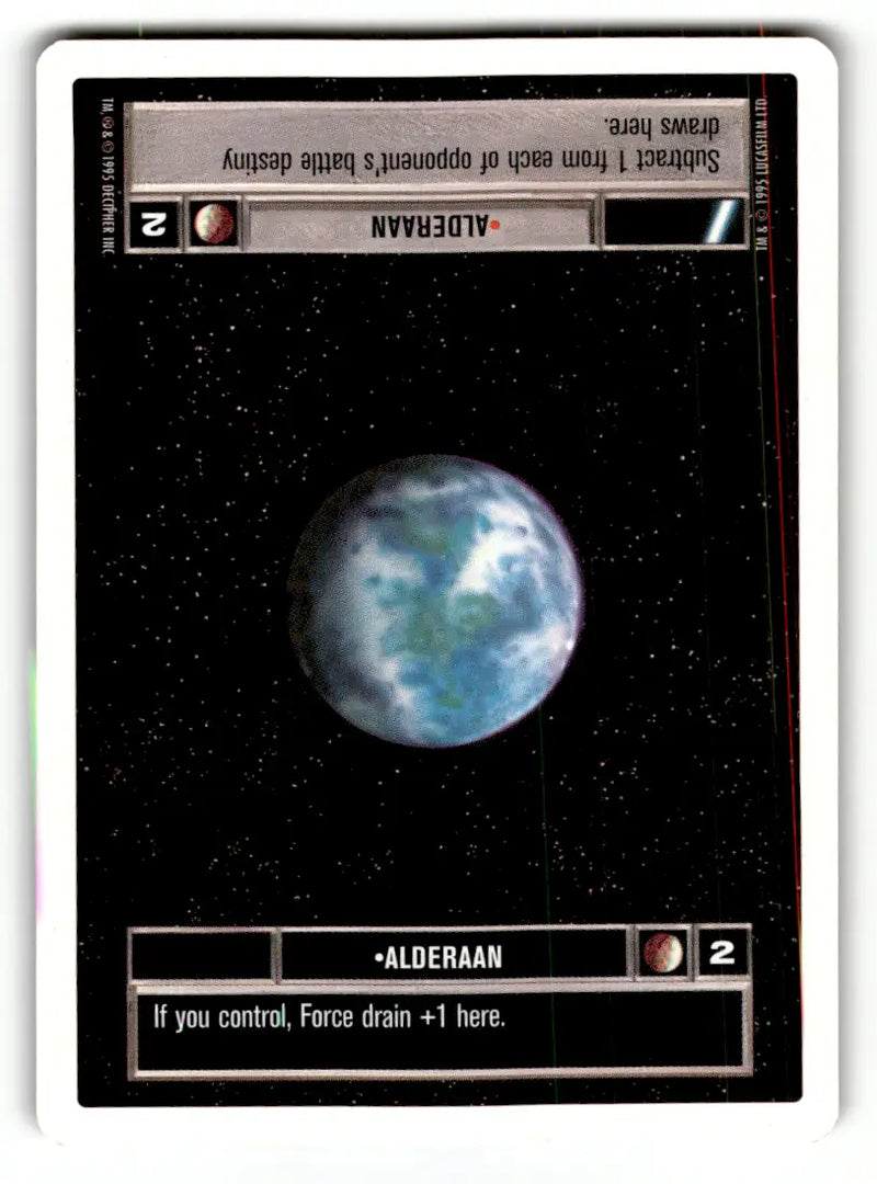 Alderaan Star Wars CCG card from Estate Find 24 card lot Star Wars CCG Decipher