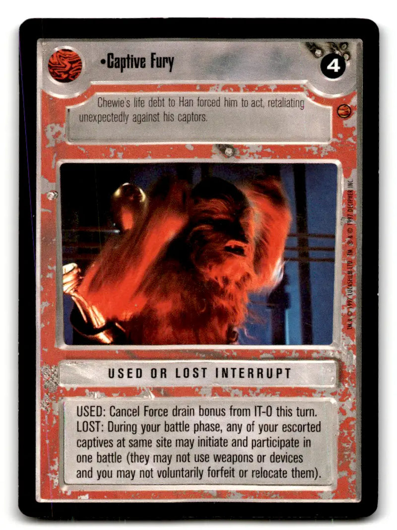 Captive Fury Star Wars CCG Decipher played with card from Estate Find lot