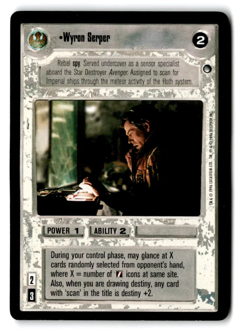 Star Wars trading card from Estate Find lot Star Wars CCG Decipher played with