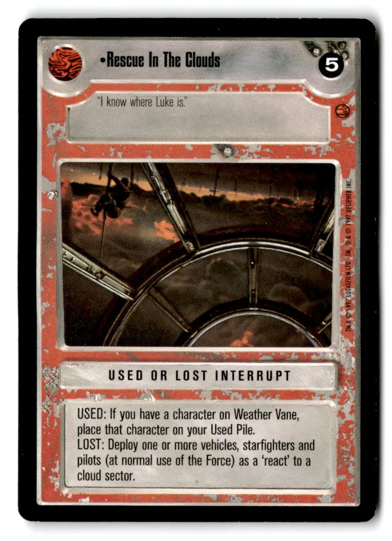 Star Wars trading card from Estate Find lot Star Wars CCG Decipher played with