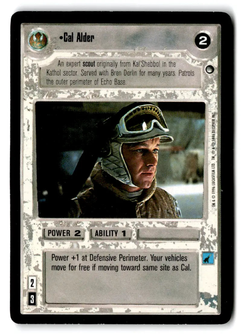 Cal Alder Star Wars card from estate find lot star wars CCG Decipher played with