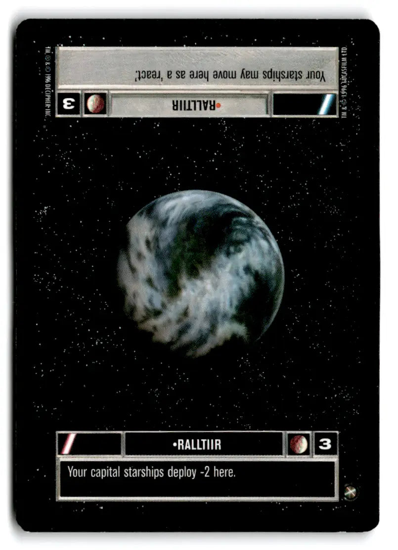 Ralltiir Star Wars card from lot Star Wars CCG Estate Find Decipher played with