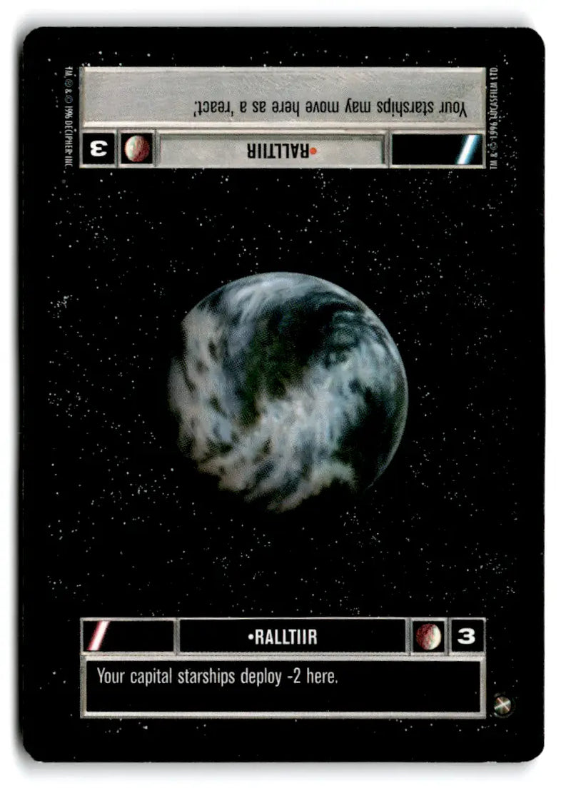 Ralltiir Star Wars card from lot Star Wars CCG Estate Find Decipher played with