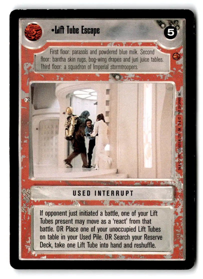 Lift Tube Escape Star Wars card from lot star wars CCG estate find card lot star wars