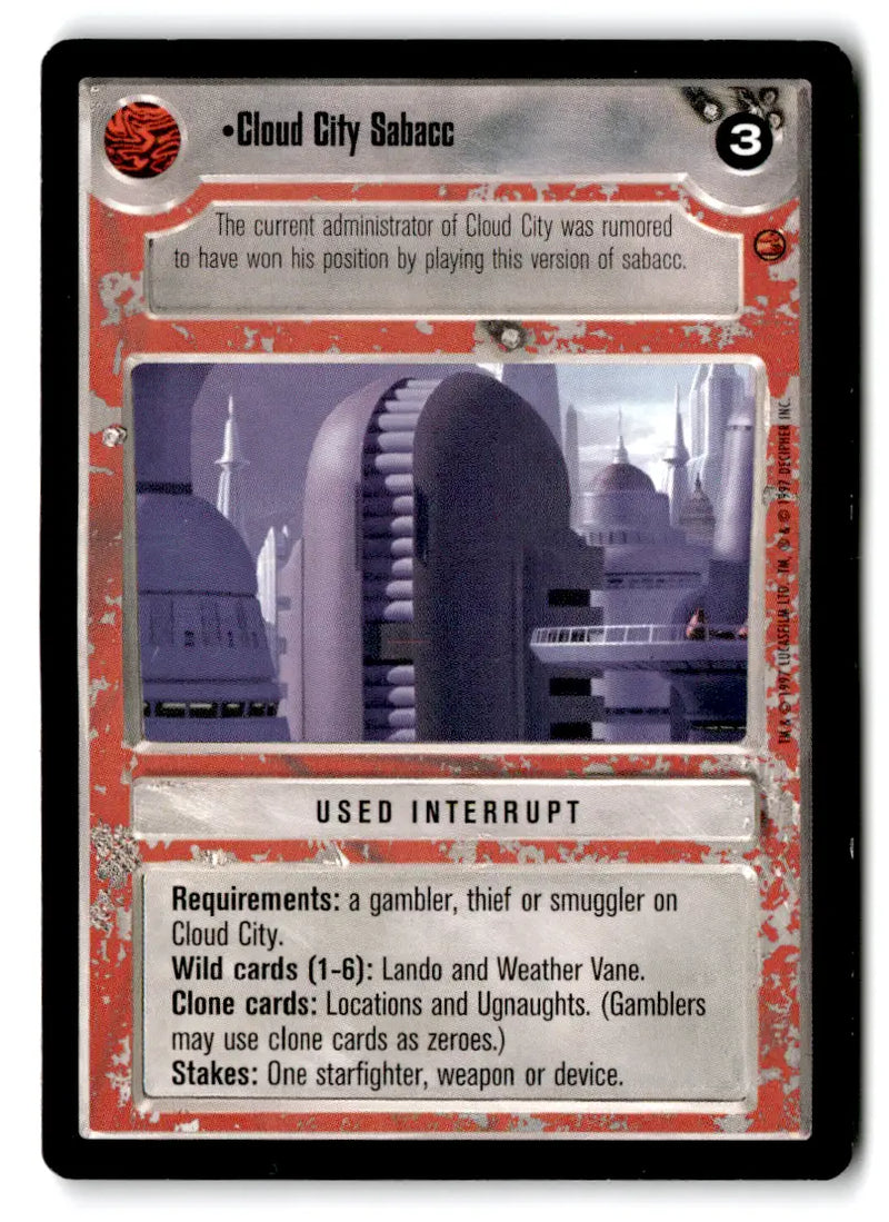 Star Wars trading card from Estate Find lot star wars CCG Decipher played with
