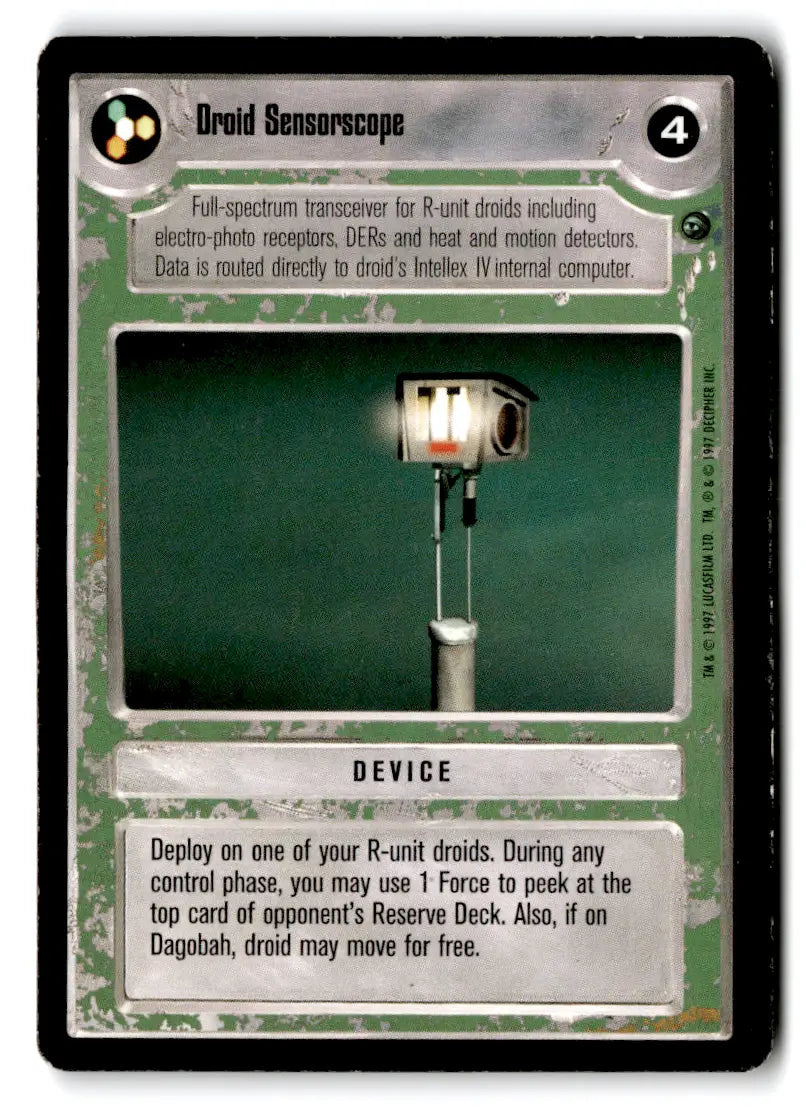 Star Wars CCG Droid Sensorscope card from Estate Find 24 Card Lot Star Wars Decipher