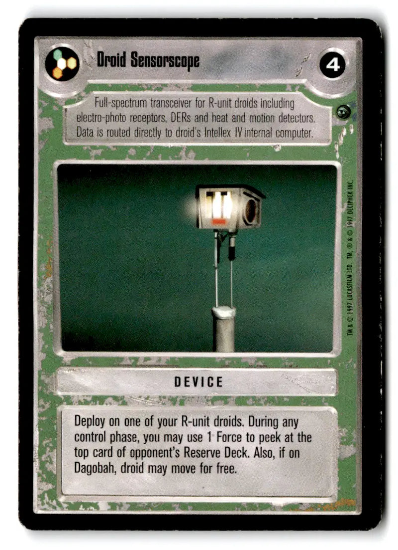 Star Wars CCG Droid Sensorscope card from Estate Find 24 Card Lot Star Wars Decipher