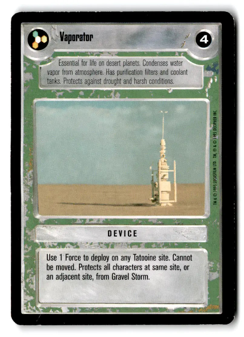 Star Wars CCG Vaporator card from Estate Find lot in Star Wars collectible card lot