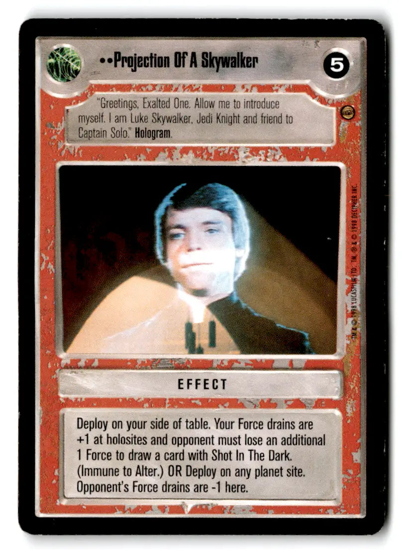 Star Wars CCG trading card from Estate Find lot featuring played Wars CCG Decipher card