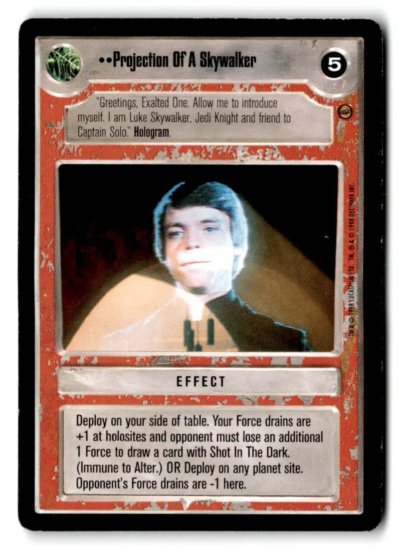 Star Wars CCG trading card from Estate Find lot featuring played Wars CCG Decipher card