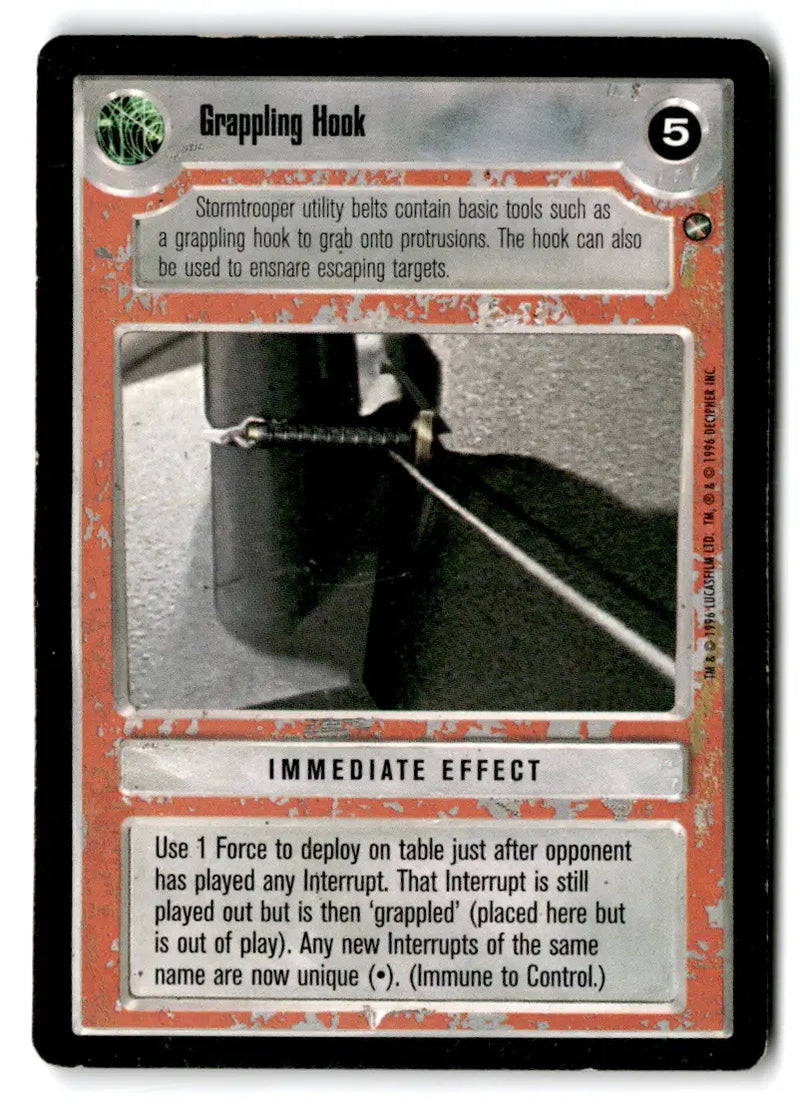 Star Wars CCG Grappling Hook card from Decipher Estate Find card lot