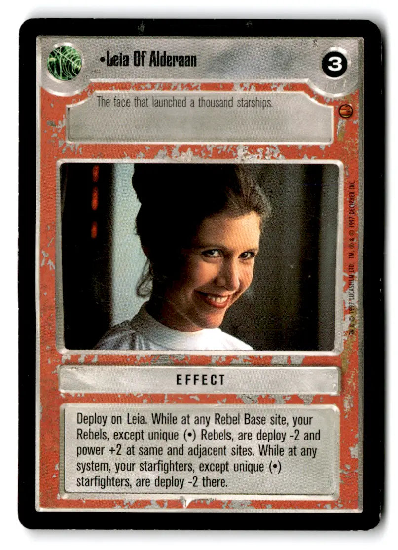 Leia Of Alderaan Star Wars CCG card from Decipher wars ccg decipher card lot