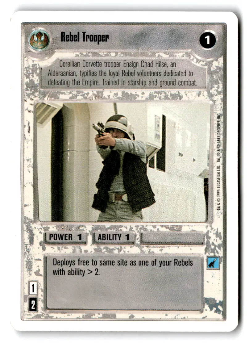 Rebel Trooper trading card from Star Wars CCG card lot in Estate Find 24-pack
