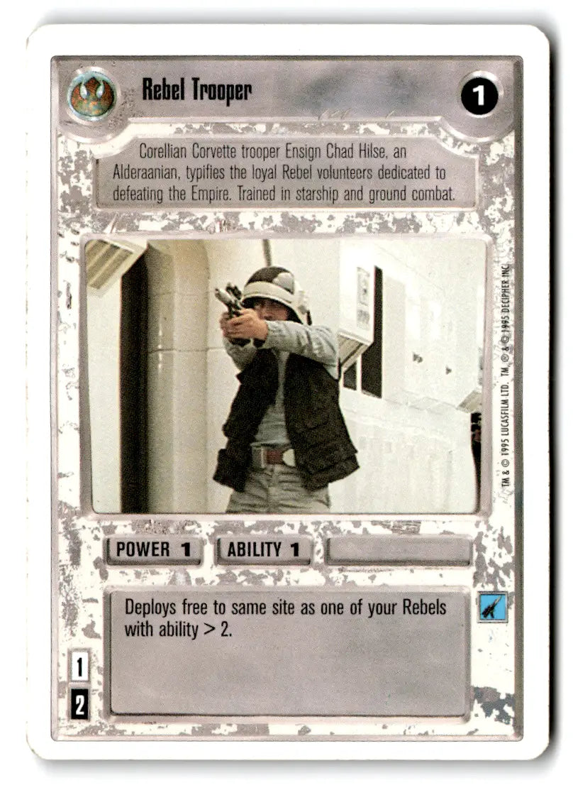 Rebel Trooper trading card from Star Wars CCG Decipher estate find lot