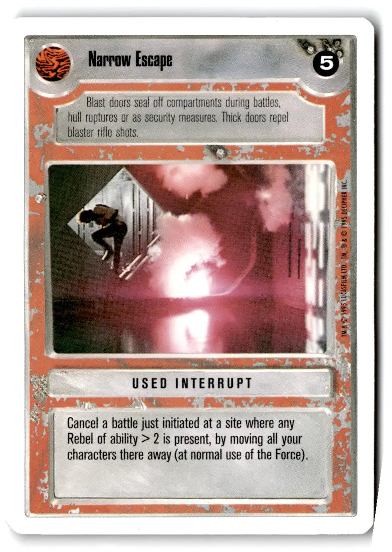 Star Wars CCG trading card from Estate Find Lot featuring Star Wars CCG Decipher gameplay
