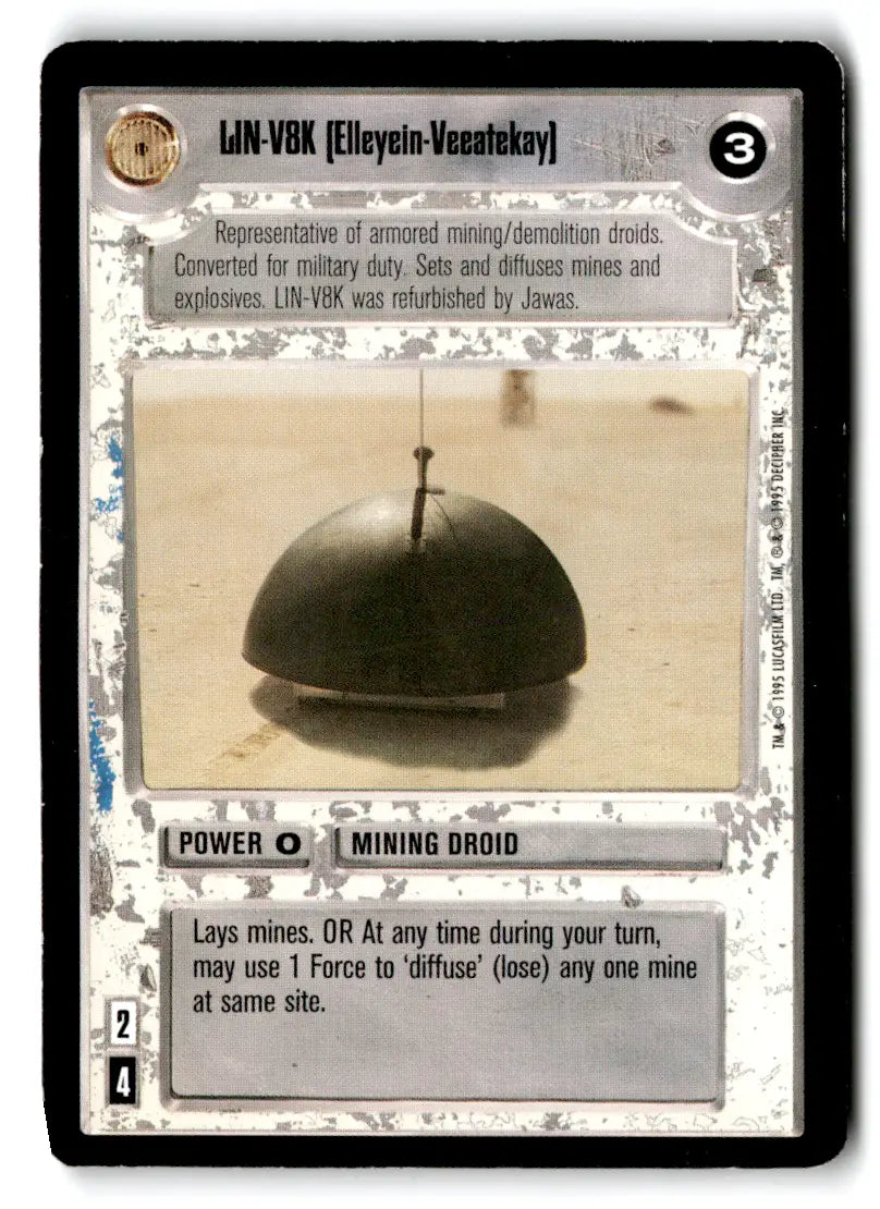 Star Wars CCG trading card from Estate Find lot featuring Star Wars Decipher gameplay