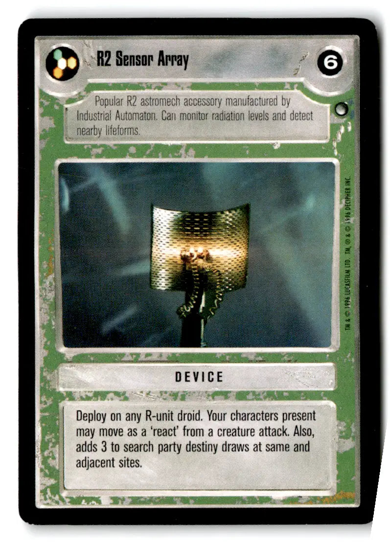 R2 sensor array from Star Wars CCG Decipher estate find card lot