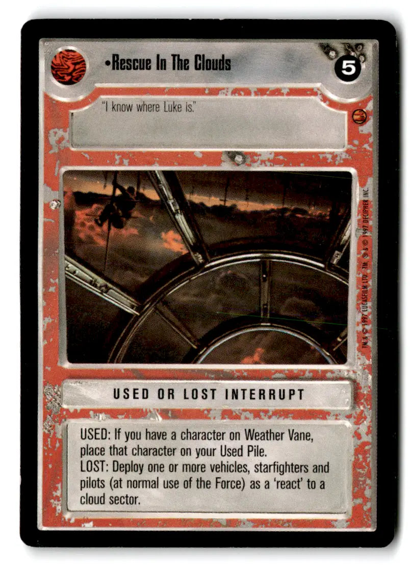 Star Wars CCG trading card from Estate Find lot featuring played Wars CCG Decipher cards