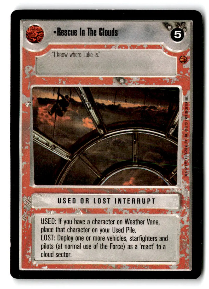 Star Wars CCG trading card from Estate Find lot featuring played Wars CCG Decipher cards