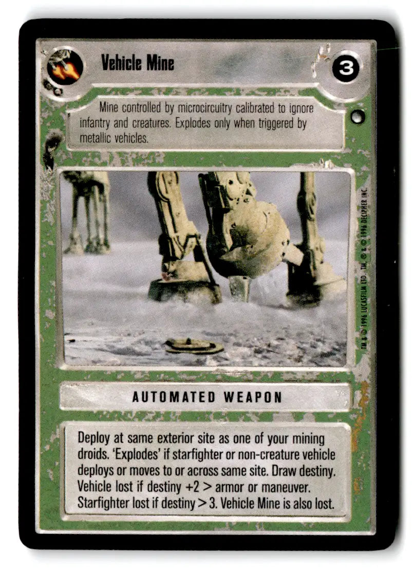 Star Wars CCG trading card from estate find lot featuring Star Wars CCG Decipher played card