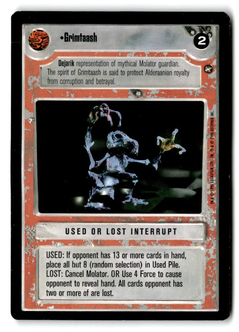 Star Wars CCG Grimtaash card from Decipher Estate Find Lot for Star Wars CCg collectors