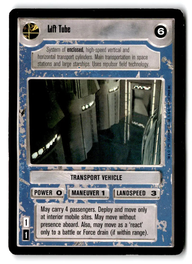 Star Wars CCG Lift Tube Card from Estate Find Lot Star Wars CCG Decipher Played With