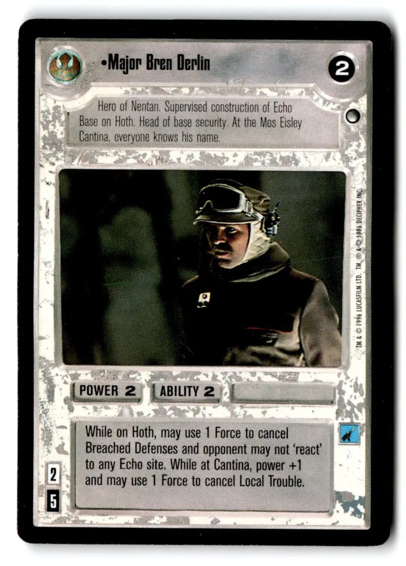 Major Bren Derlin Star Wars CCG card from Estate Find Lot star wars CCG Decipher