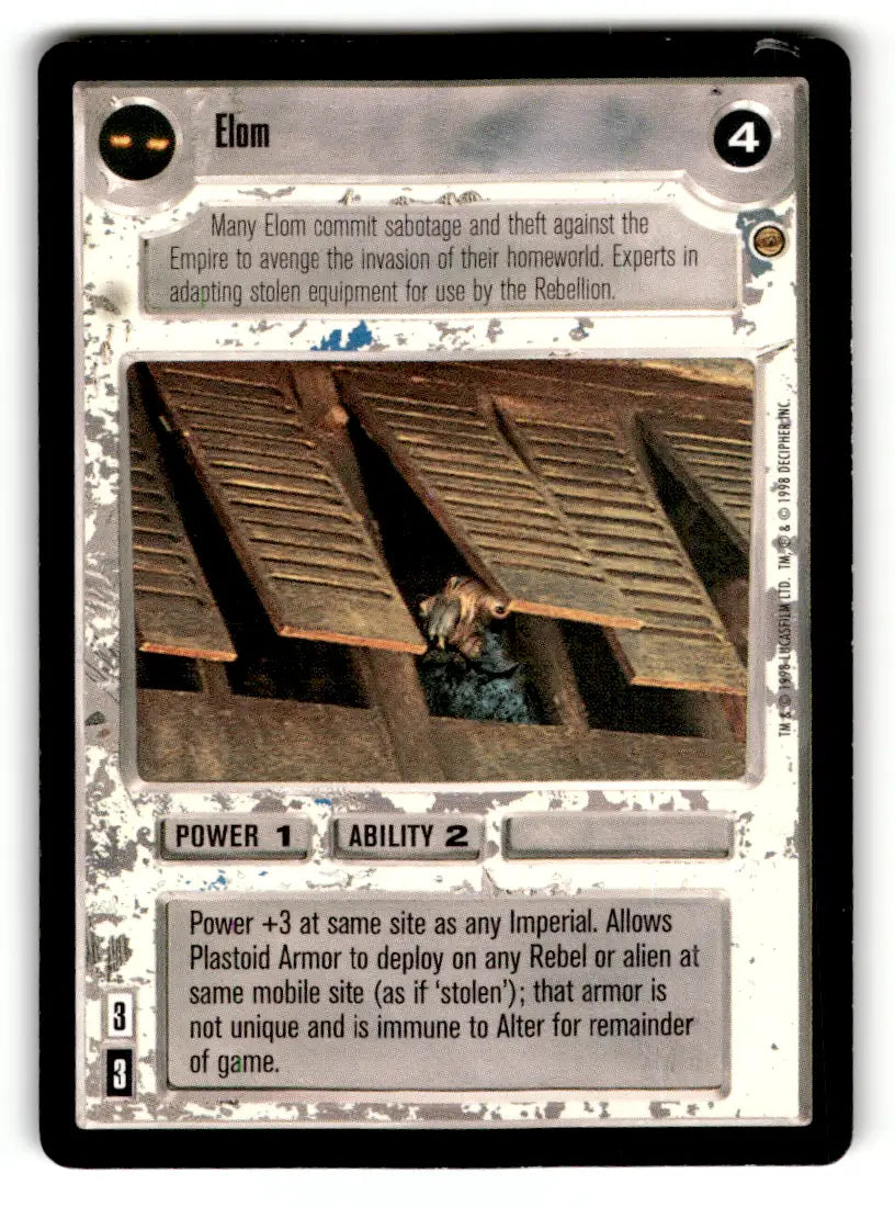 Star Wars CCG Elom trading card from estate find lot showcasing Star Wars universe