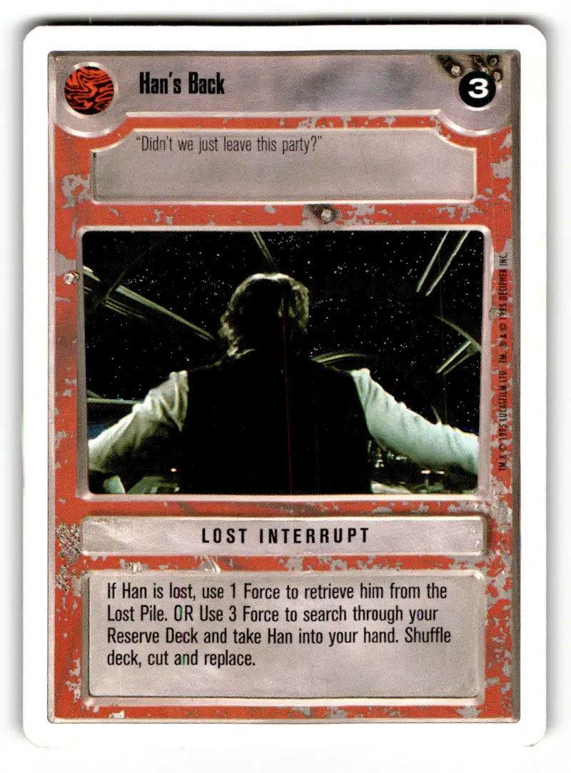 Han’s Back Star Wars CCG Decipher played with card from Estate Find lot