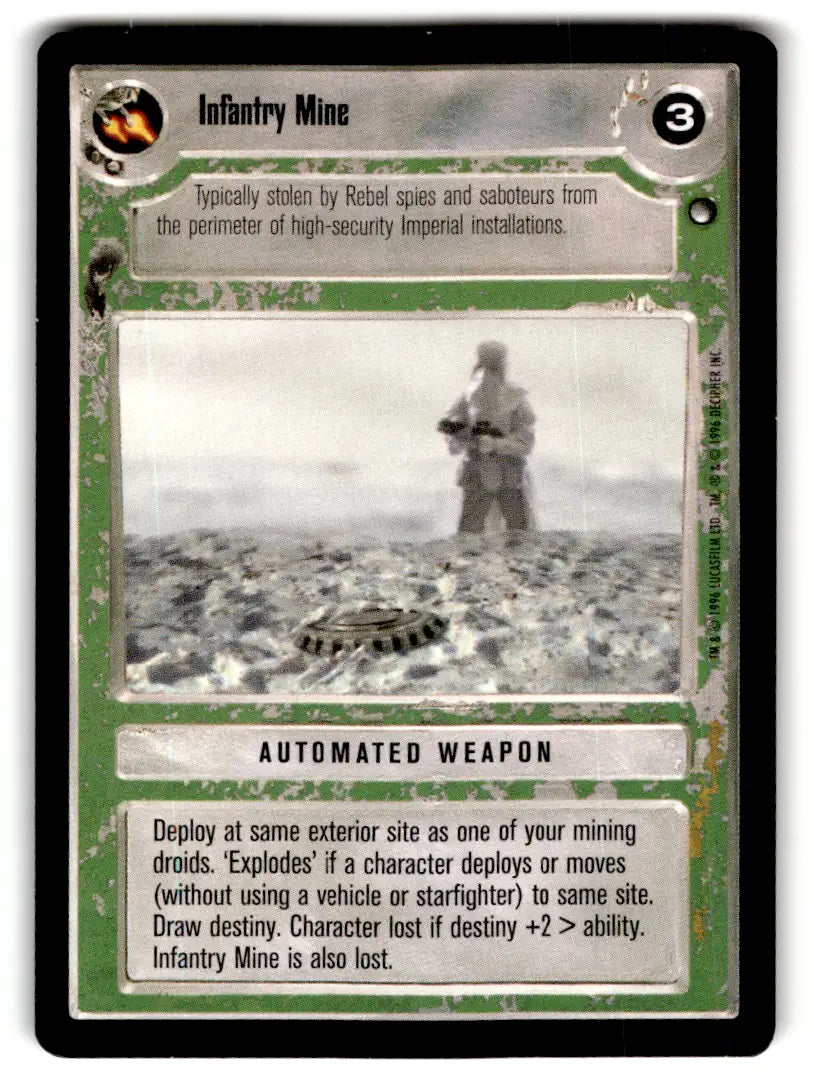 Star Wars CCG Infantry Mine card from Estate Find 24-pack Wars CCG Decipher played