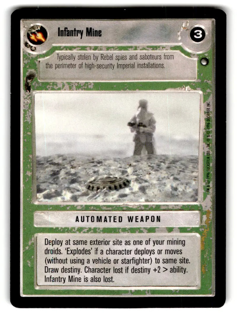 Star Wars CCG Infantry Mine card from Estate Find 24-pack Wars CCG Decipher played