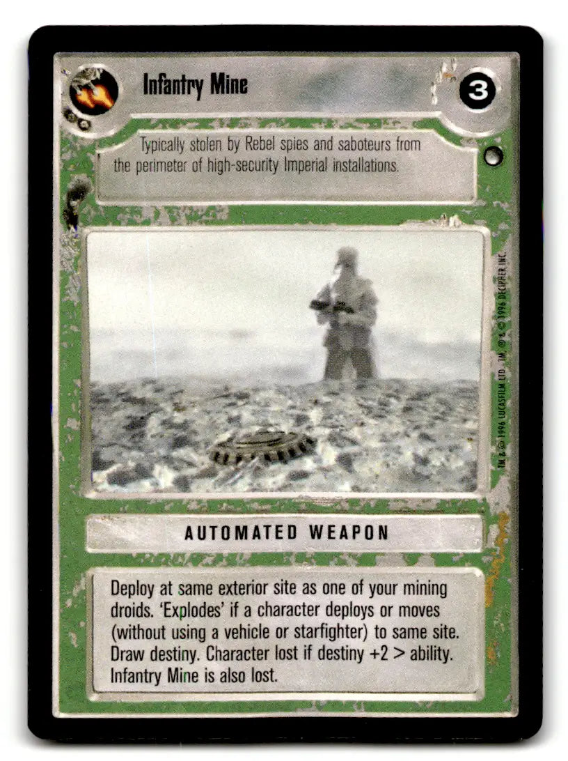 Star Wars CCG Infantry Mine card from estate find lot star wars collectible deck