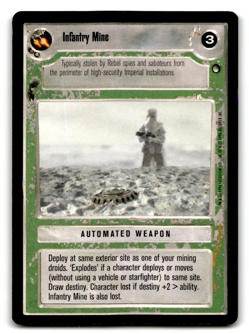 Star Wars CCG Infantry Mine card from estate find lot star wars collectible deck