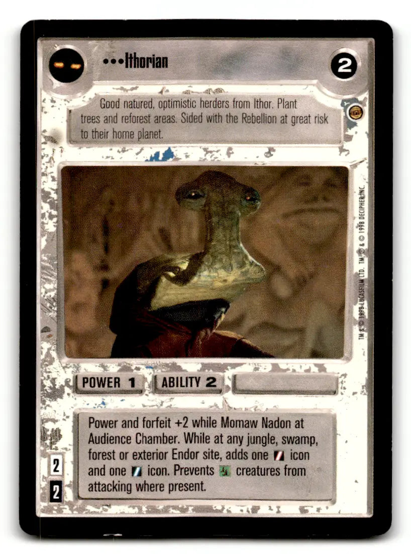 Ithorian Star Wars CCG card from estate find lot, played with Decipher Star Wars CC